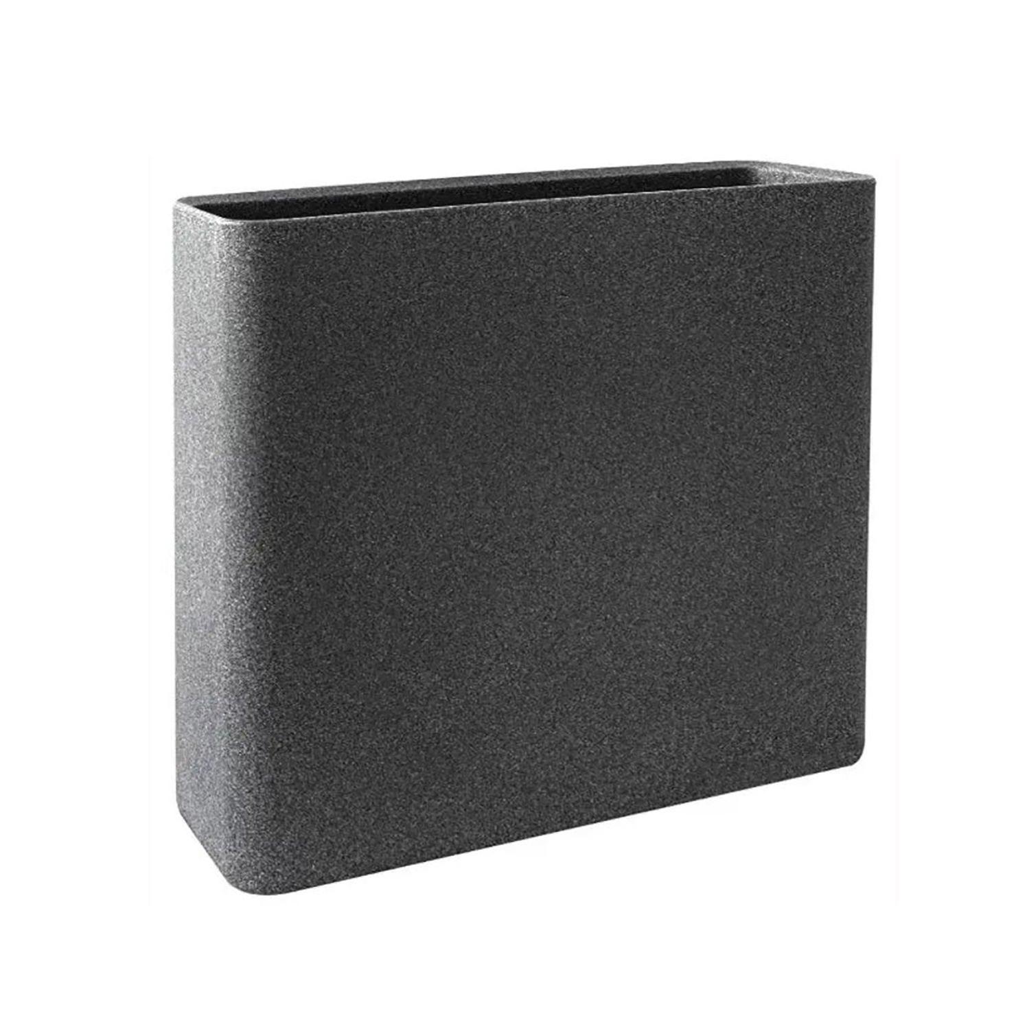 Blim Anthea Vaso Rettangolare In Plastica – 50x25x22,5 Cm, Colore Antracite/Nero, Per Giardino E Esterni