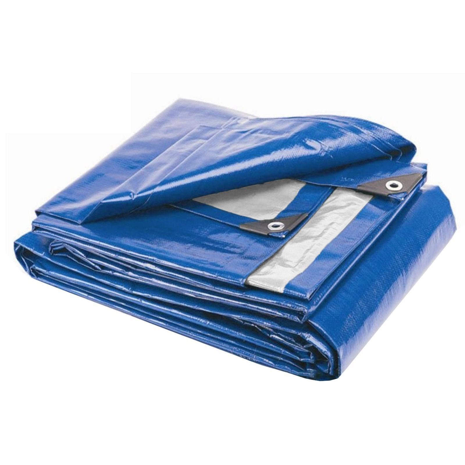 Telone Occhiellato 3x4 Metri - Impermeabile Bicolore Verde/Blu | 90g/m² Per Esterno - Foto 2