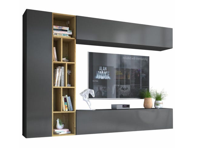 CAESAROO Mobile Porta TV 130 cm Amelia Rovere sbiancato e chiaro con un'anta e due vani CAESAROO Mobile Porta TV 130 cm Amelia Rovere sbiancato e chiaro con un'anta e due vani