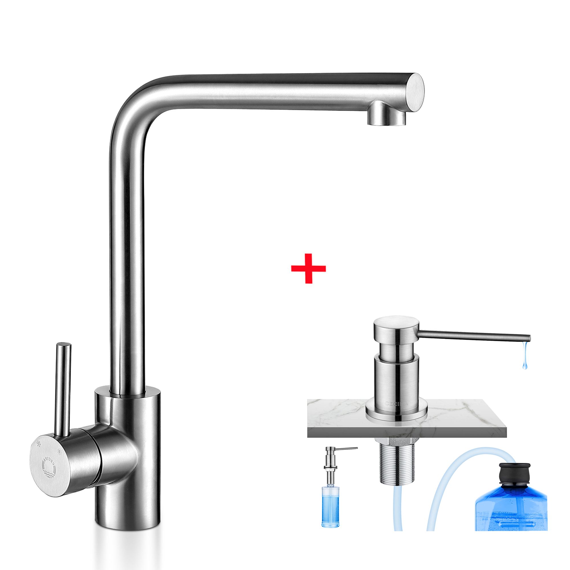 Grifo de cocina Grifo monomando de cocina de acero inoxidable