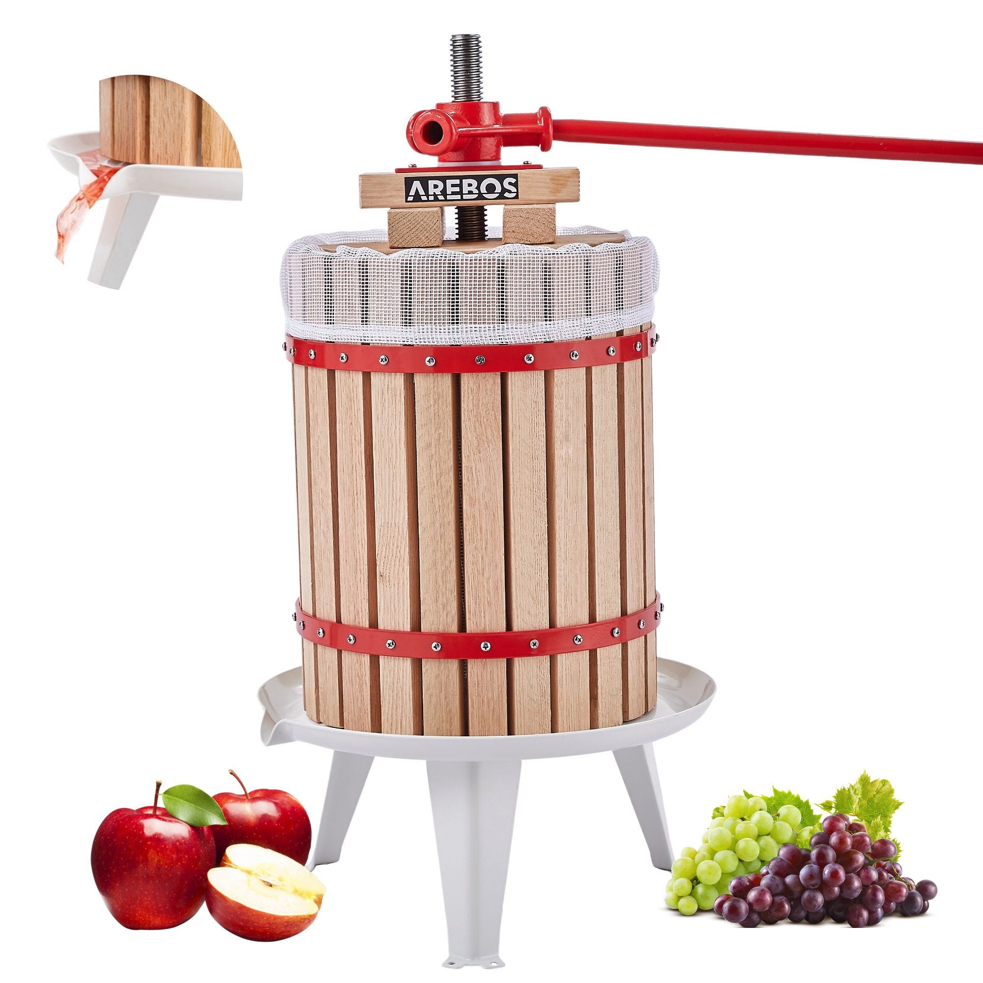 Presse à fruits 18 L Pressoir à vin Presse-pomme Broyeur à fruits