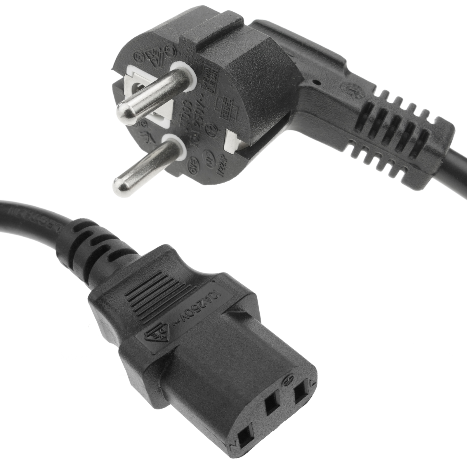 Adattatore Da Spina Schuko A IEC C13 RIIEYOCA – 2 Pezzi – Per Laptop, Monitor, Stampanti – 16A 250V - 3