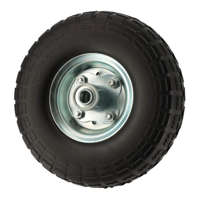 WERKA PRO Lot De 2 Roues Increvables 260x85 Mm Axe Déporté Alésage 16 Mm – Charge 75-100 Kg – Diables, Chariots, Remorques