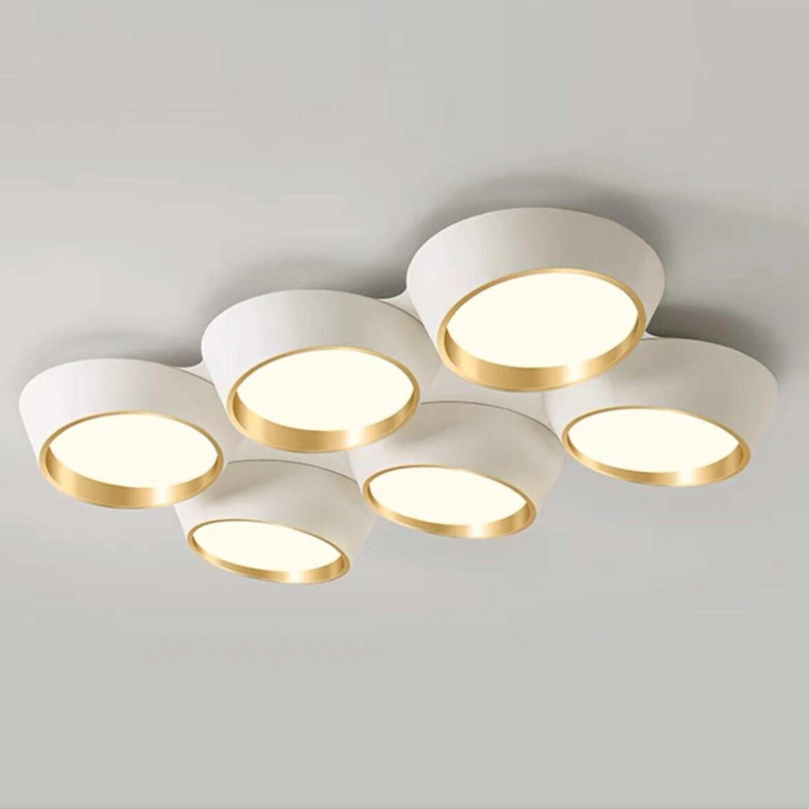 Plafonnier LED moderne 46W rendement 360W cadre doré ellipse plafonnier lumière  chambre hôtel cuisine bureau salon 230V 4000K