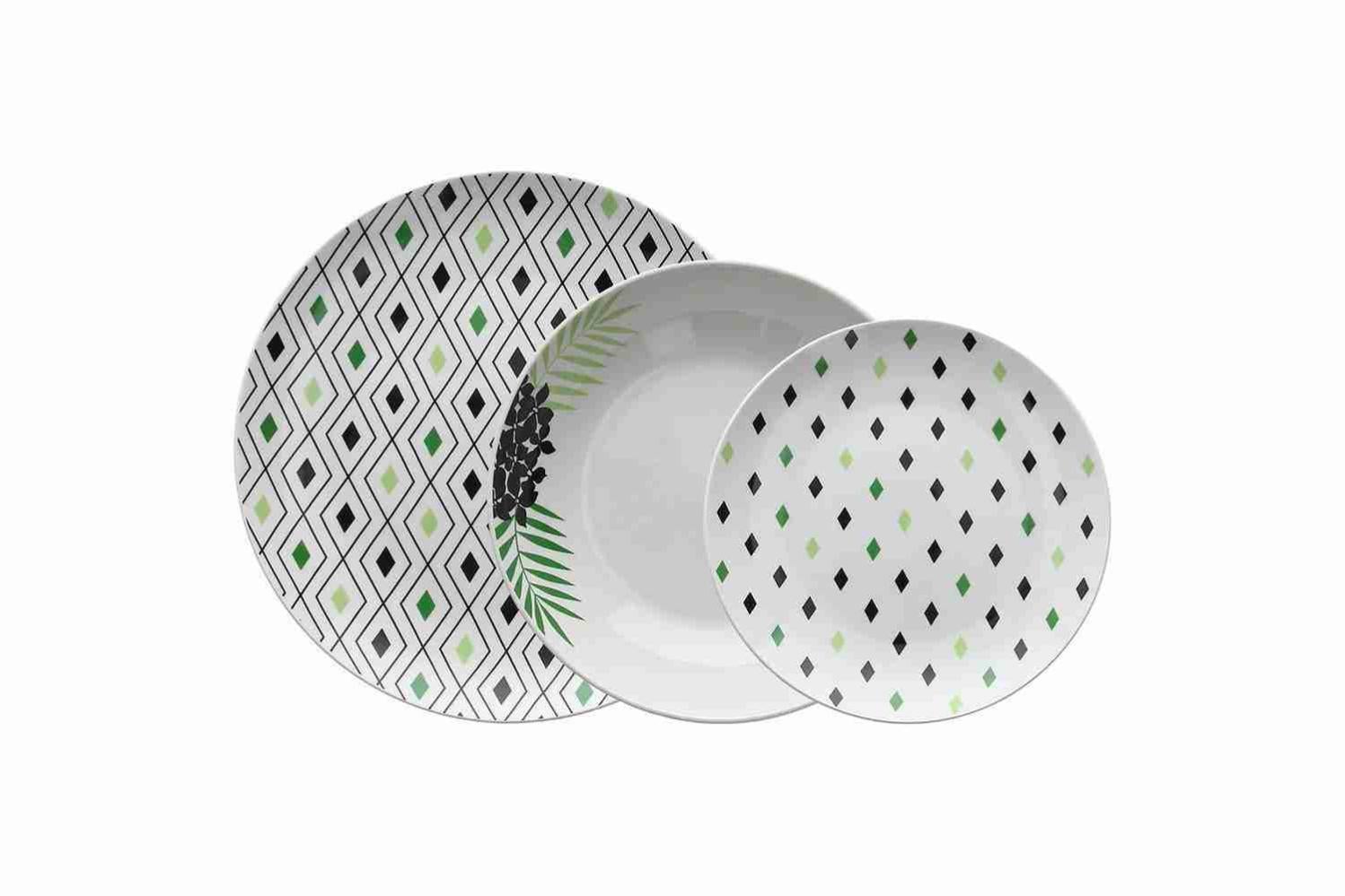 Servizio Piatti Tognana Ardenne 18 Pezzi Per 6 Persone - Stoneware Multicolor, Piatti Piani, Fondi E Dessert