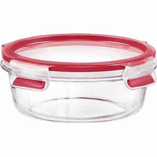 Emsa Clip & Close Contenitore Ermetico Rotondo 1.1L - Salvafreschezza In Plastica Trasparente - Adatto A Freezer, Microonde E Lavastoviglie