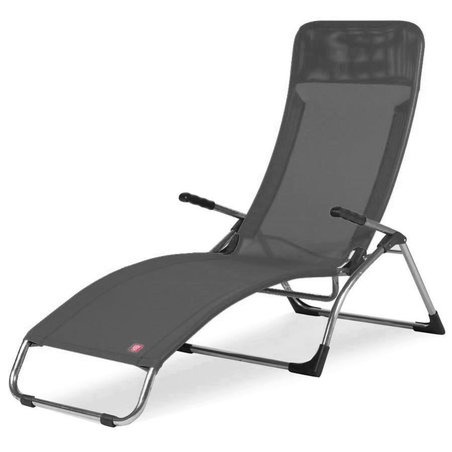 Chaise Longue Soft Fiam - Fauteuil Relax Extérieur Inclinable 4 Positions - Couleur Anthracite Et Blanc - Poids Max 97 Kg