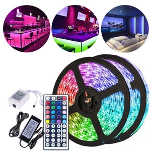 Connecteur Ruban Led Avec Telecommande 10M à Couper Dimmable Pour Fete  Party Interieur Neon Multicolore Guirlandes Lumineuses Pas Cher A La Mode