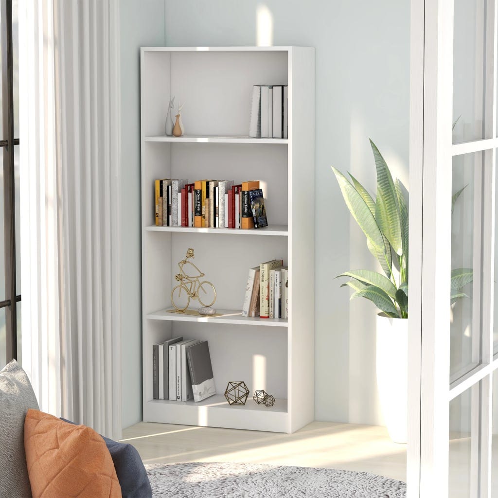 Maison Exclusive Estantería librería en forma de escalera 107 cm blanca