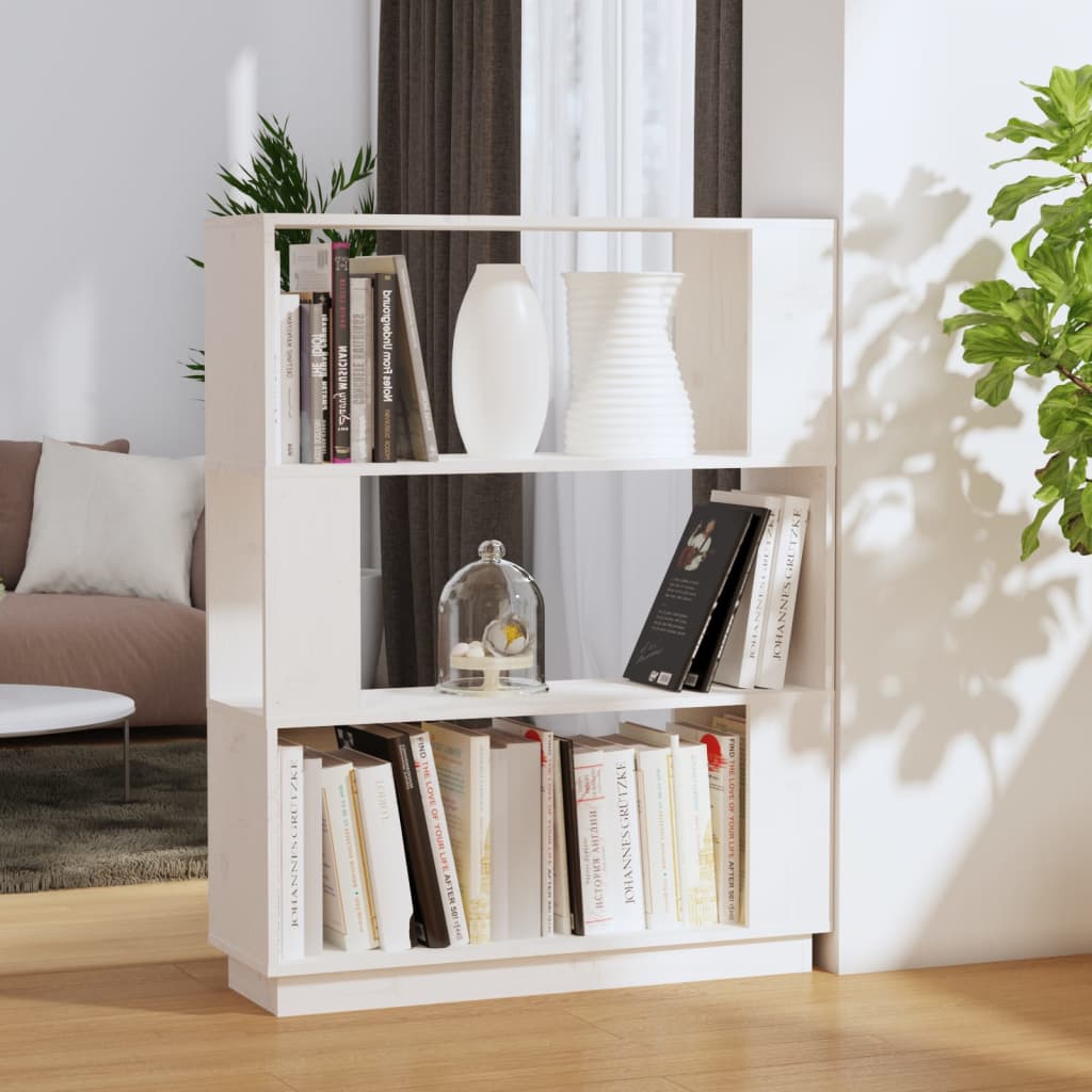 Maison Exclusive - Libreria/Divisorio Bianco 80x25x101 cm Legno Massello di  Pino