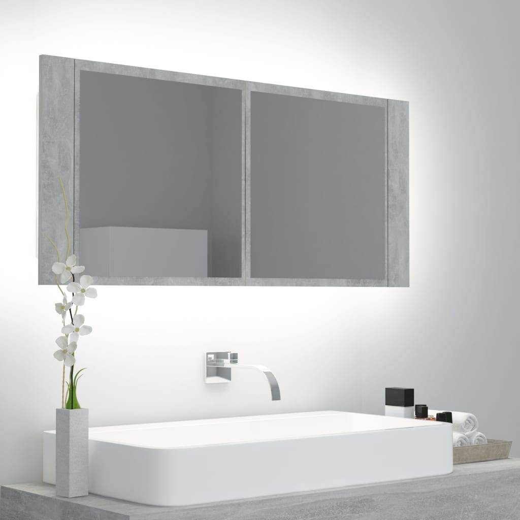 Maison Exclusive Armario espejo de baño con luz LED acrílico blanco  60x12x45 cm