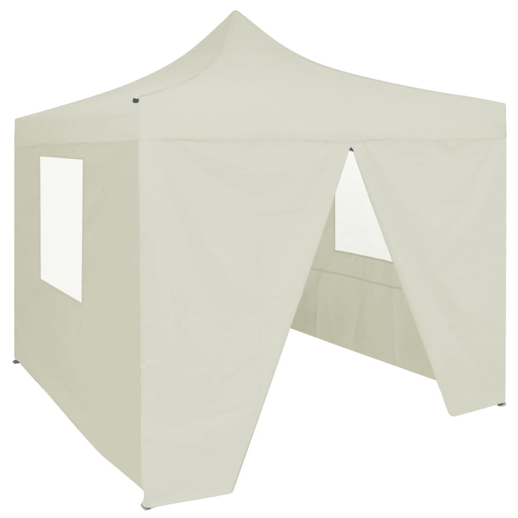 VIDAXL Tente de reception pliable avec 4 parois 3x6 m Acier Creme