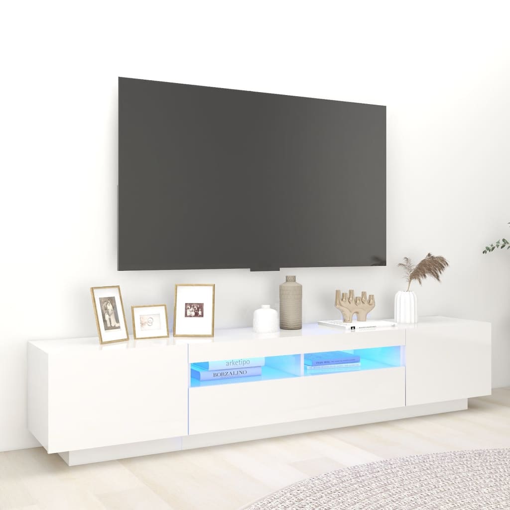 Maison Exclusive - Mobile Porta TV Bianco Lucido 120x40,5x35 cm