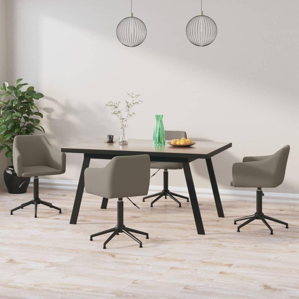 Juego De 2 Sillas De Comedor Giratorias, Sillas De Salón De Tela Sherpa Con Reposabrazos Estilo Moderno Gris
