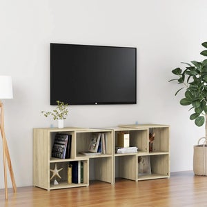 Maison Exclusive - Mueble TV pared madera contrachapada roble Sonoma  120x23,5x90cm