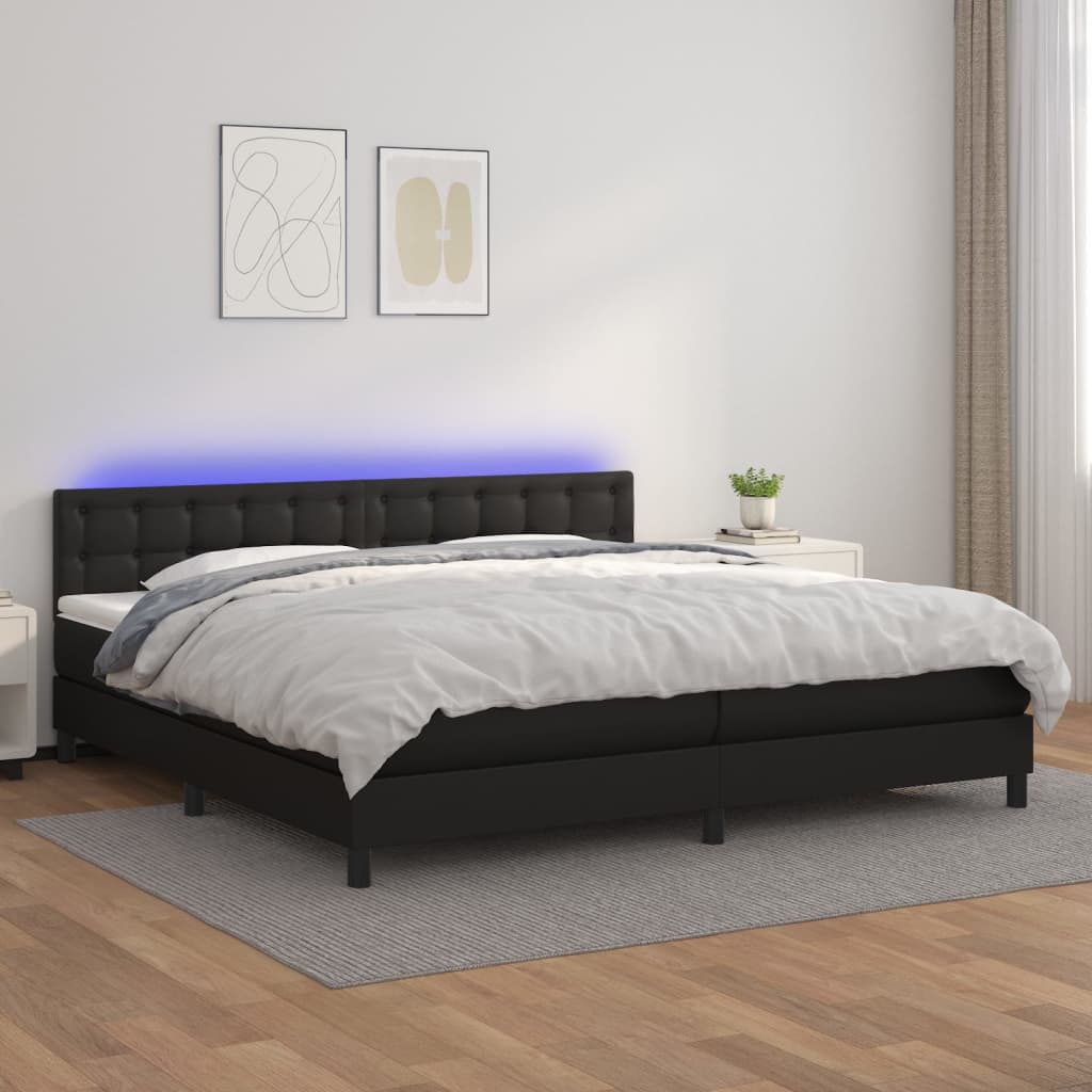 Maison Exclusive - Sommier à lattes de lit avec matelas LED Noir