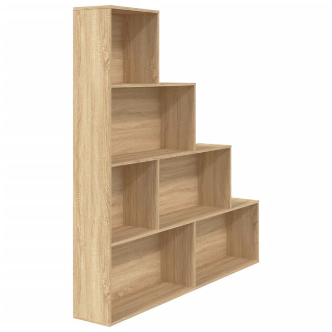 Maison Exclusive Estantería forma de escalera madera contrachapada roble  ahumado
