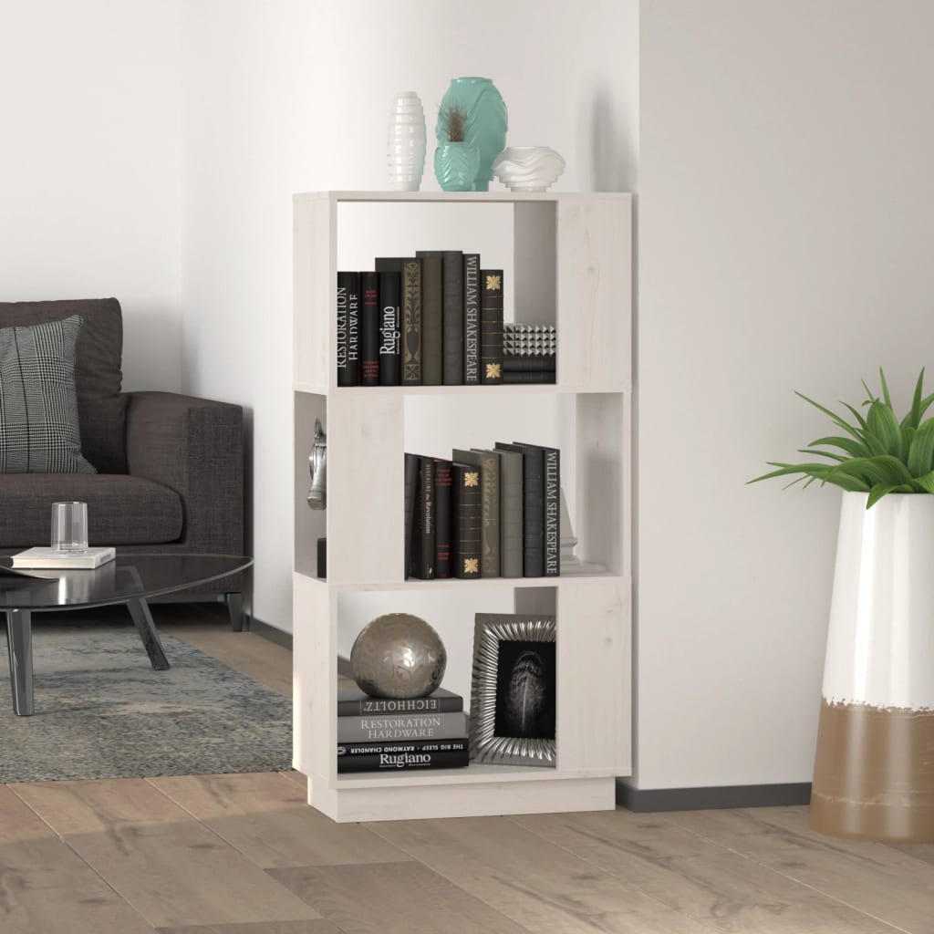 Maison Exclusive - Libreria/Divisorio Bianco 51x25x101 cm Legno Massello di  Pino