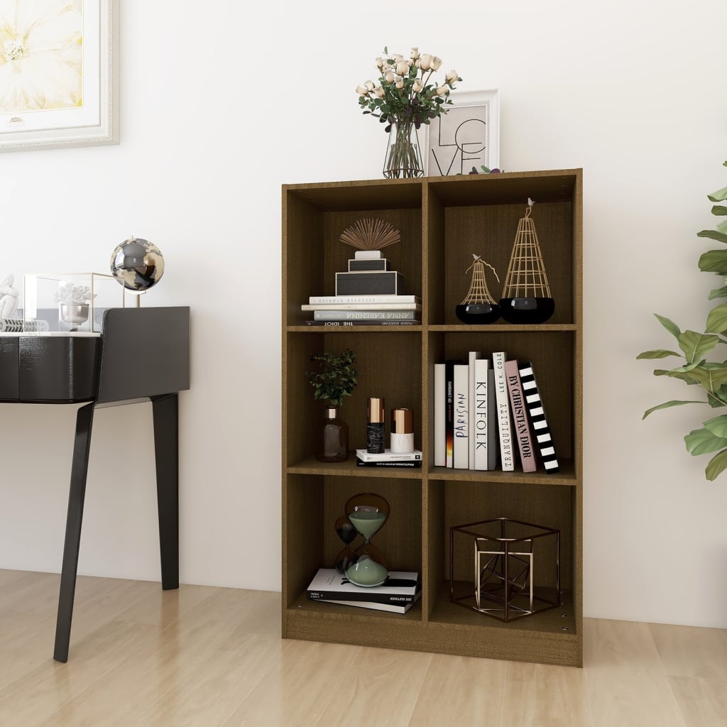 Maison Exclusive Mueble expositor madera de paulownia marrón oscuro  46x24x140 cm