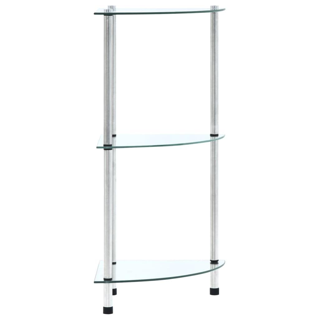 Maison Exclusive Étagère 3 niveaux Transparent 30x30x67 cm Verre trempé