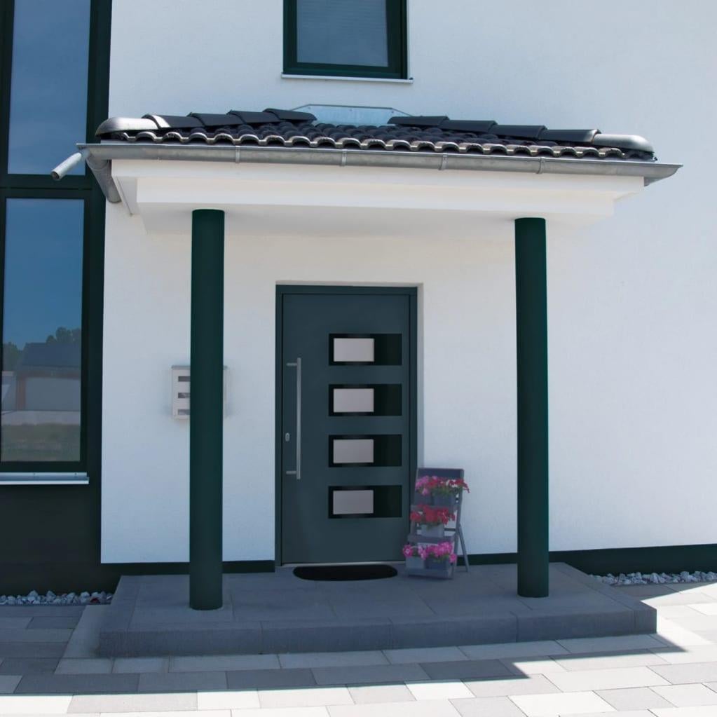 Porta Ingresso VidaXL Antracite 100x200 Cm In Alluminio E PVC – Sicura, Con Cerniere Regolabili E Blocco 5 Vie