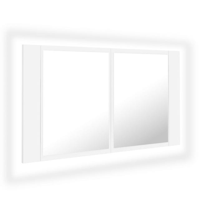 Maison Exclusive - Armario espejo de baño con luz acrílico blanco 80x12x45 cm Leroy