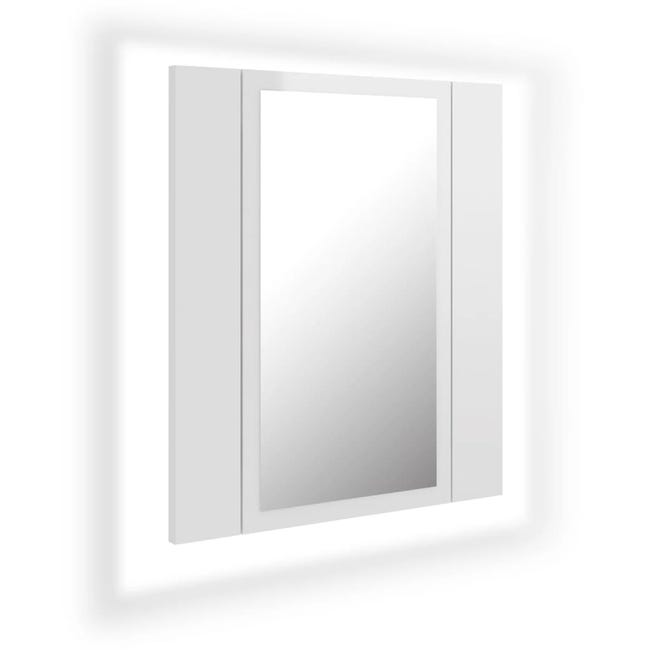 Maison Exclusive Armario espejo de baño LED acrílico blanco brillo 40x12x45  cm