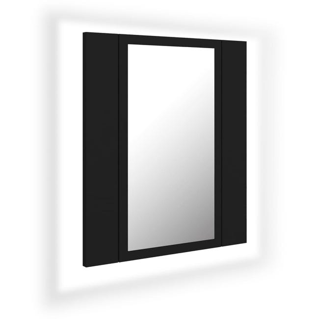 Armario espejo baño luz LED acrílico gris hormigón 100x12x45 cm