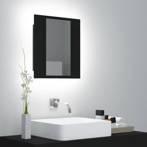 Espejo de baño acrílico negro brillo 40x8,5x37 cm vidaXL355922