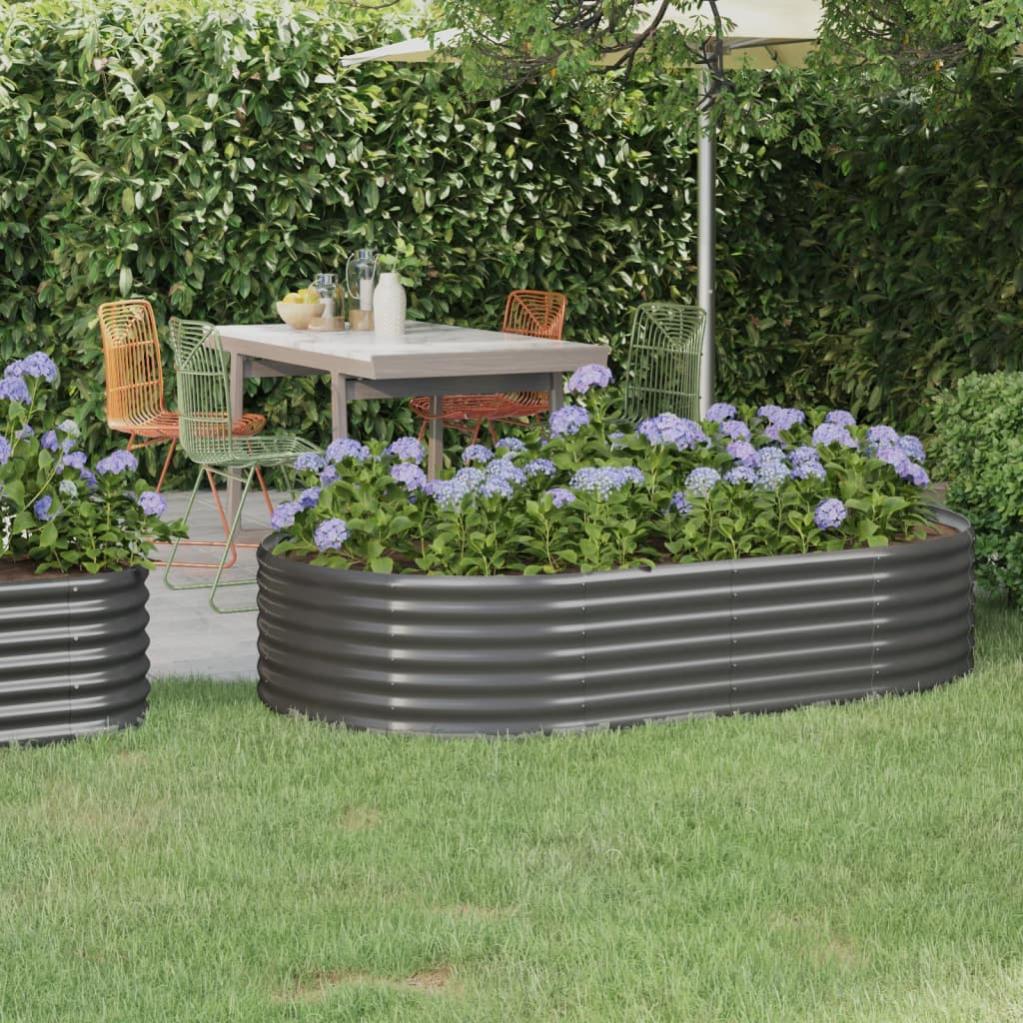 vidaXL Letto Giardino Acciaio Verniciato a Polvere 322x100x36 cm Verde