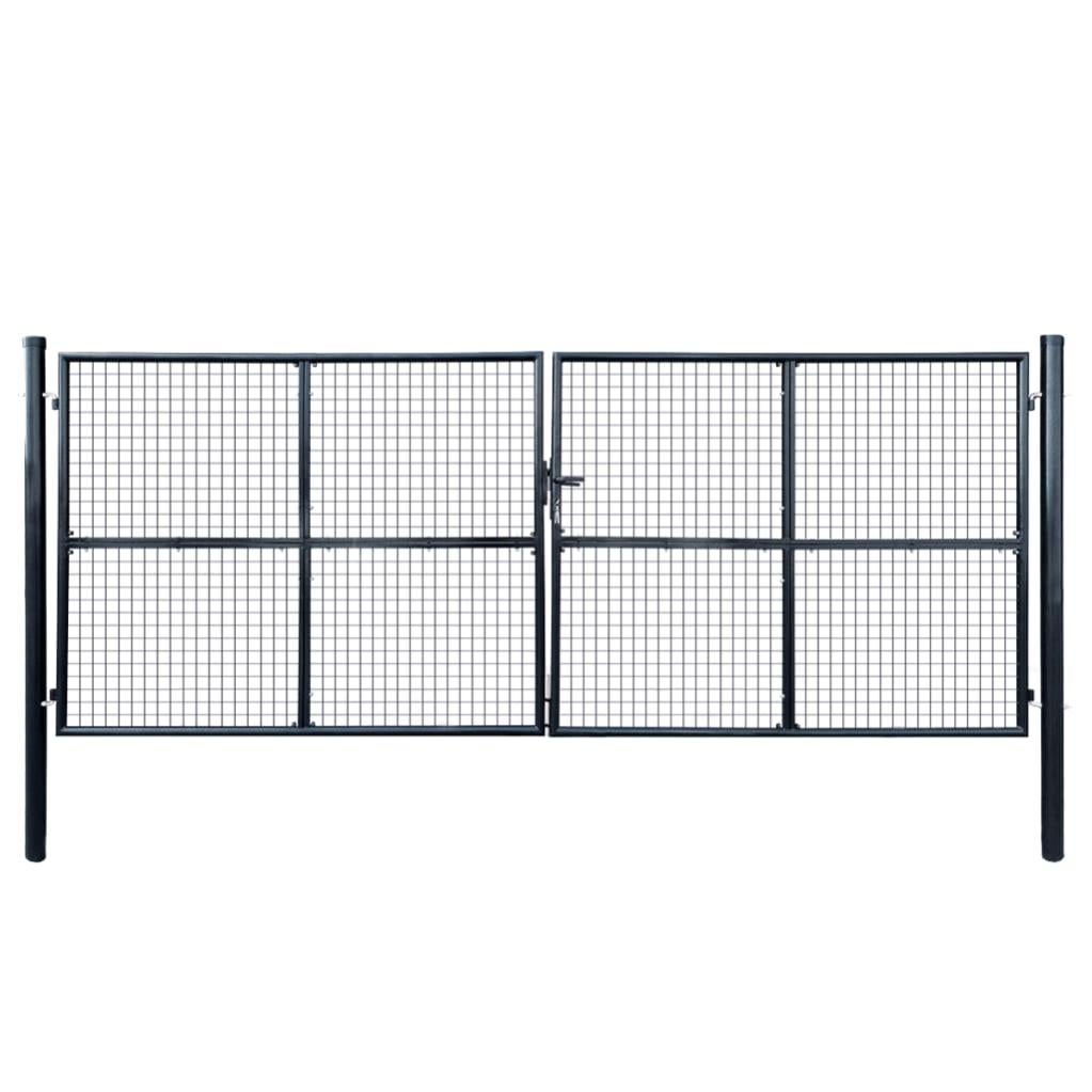 maison-exclusive-portail-en-maille-de-jardin-acier-galvanis-400-x-150