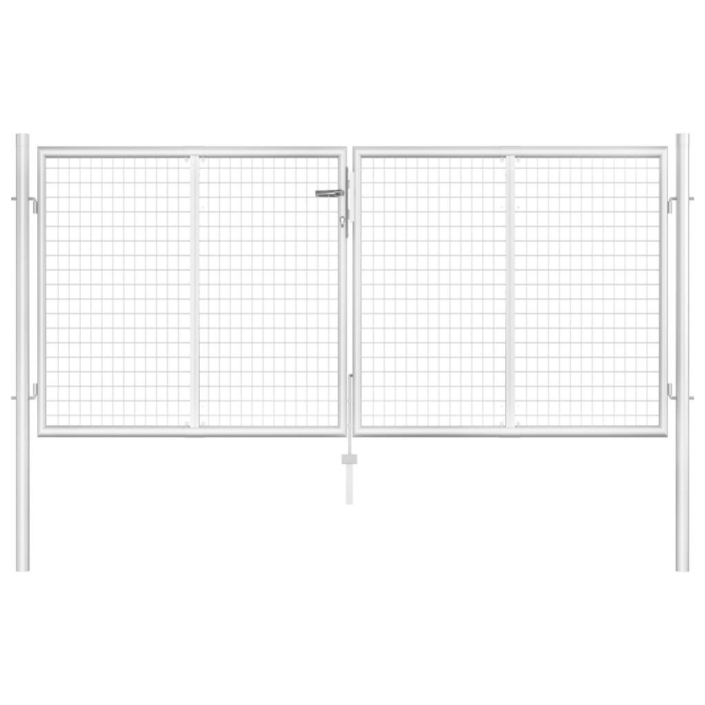 Cancello Da Giardino In Acciaio Zincato - 415x250cm, Argento, VidaXL - Foto 12