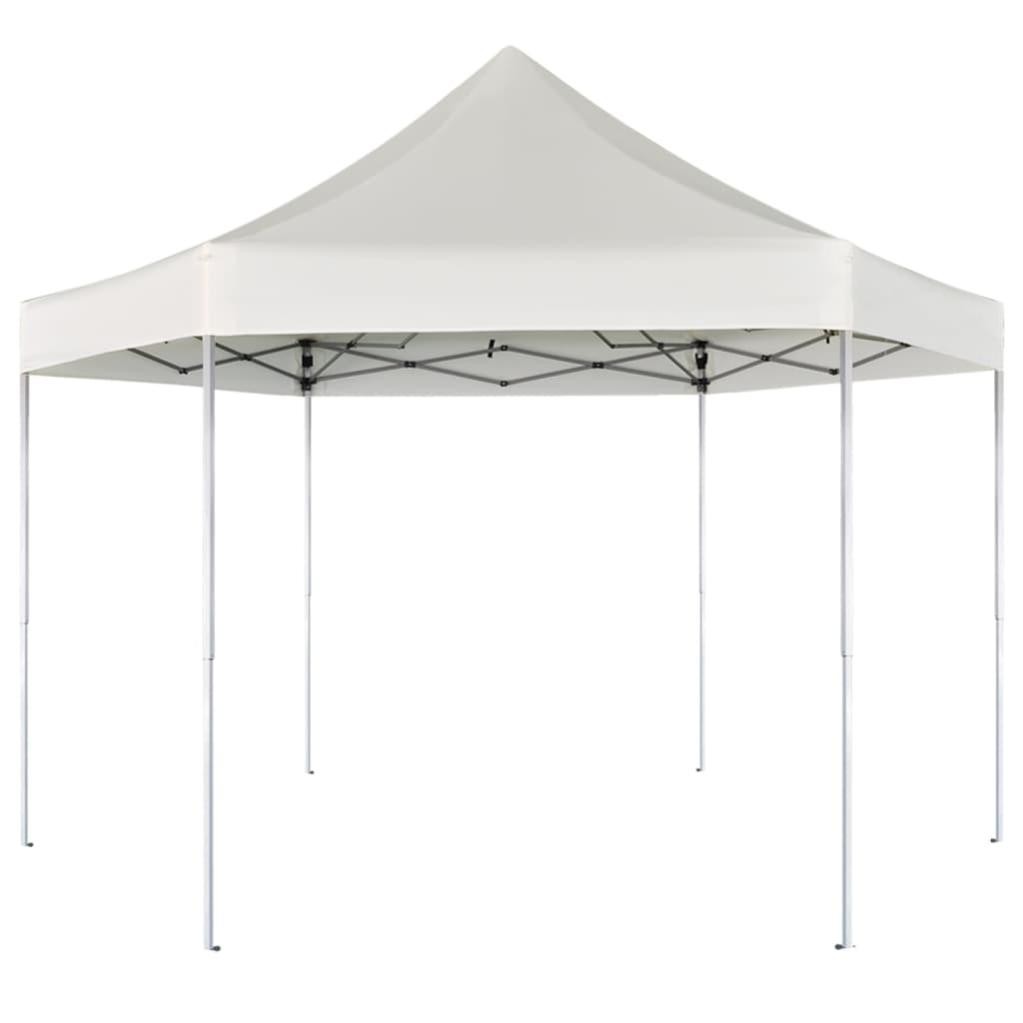 Maison Exclusive Gazebo Esagonale PopUp Pieghevole Bianco Crema 3