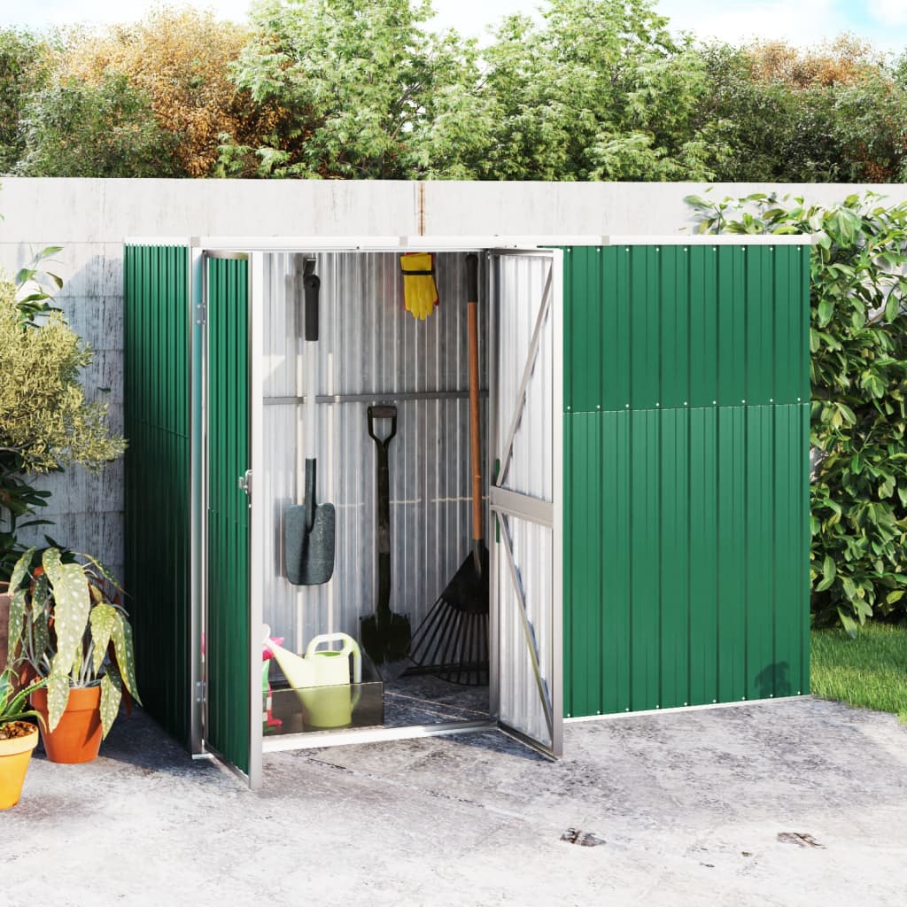 Cobertizo de jardín acero galvanizado verde 192x1021x223 cm