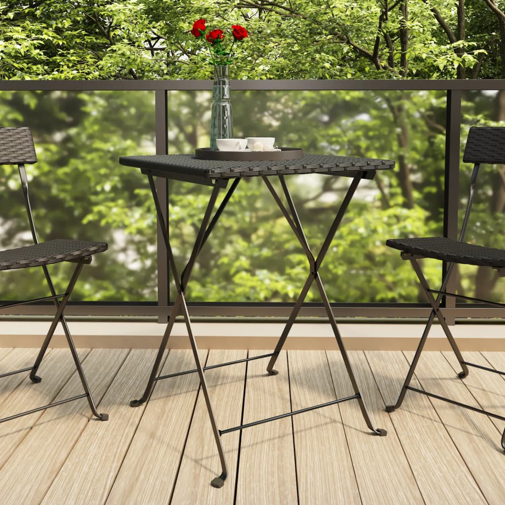 Table de réception rectangulaire noire imitation bois de 180cm pliante