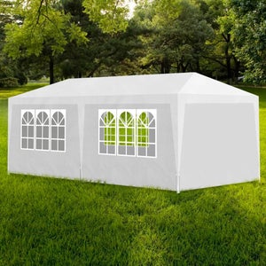 Tente de réception 3x6m semi professionnelle 180 gr/m² PE noir tonnelle de  jardin 