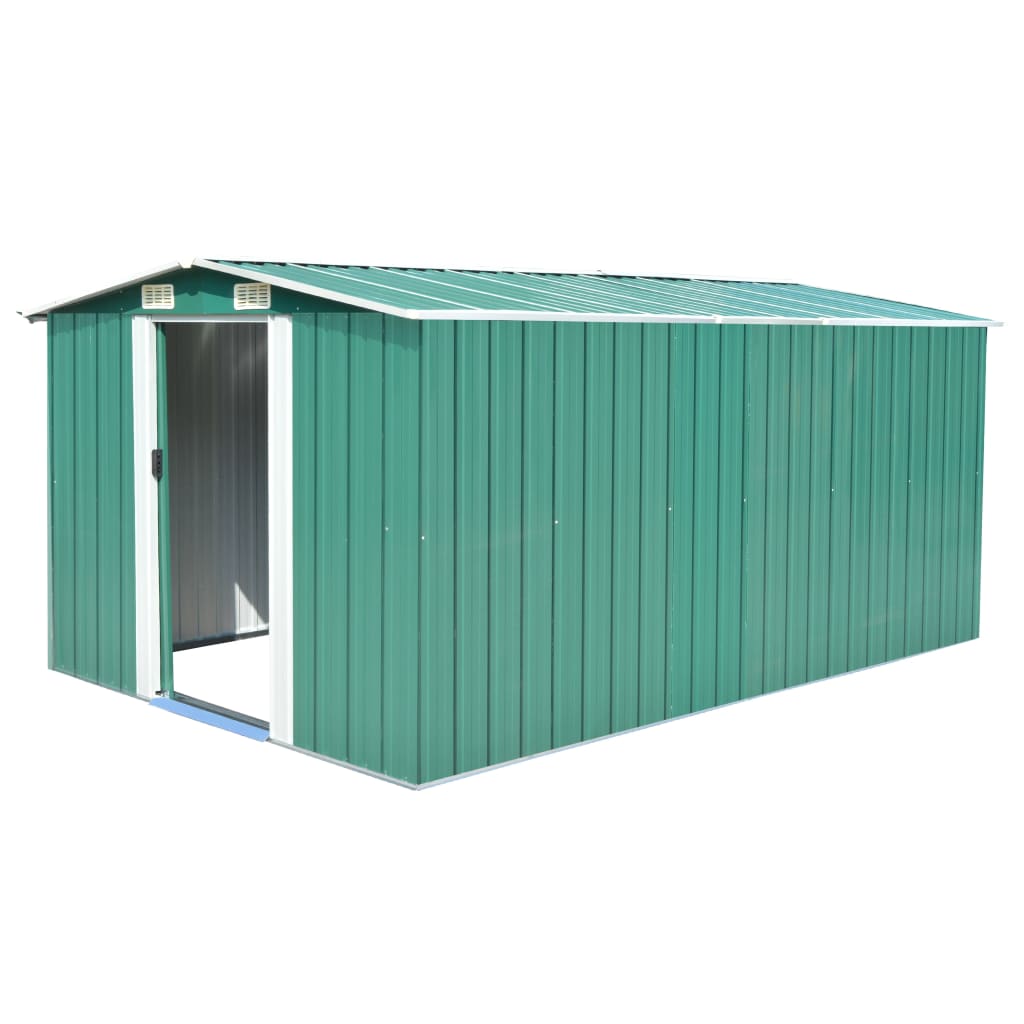 Maison Exclusive Caseta de jardín metal verde 257x392x181 cm