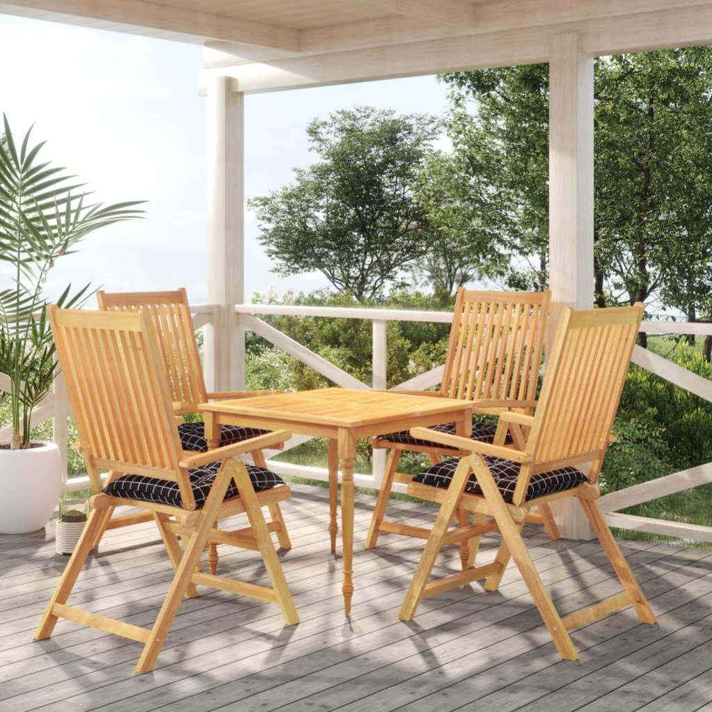 Maison Exclusive Cojines para silla 4 uds tela Oxford a cuadros negro