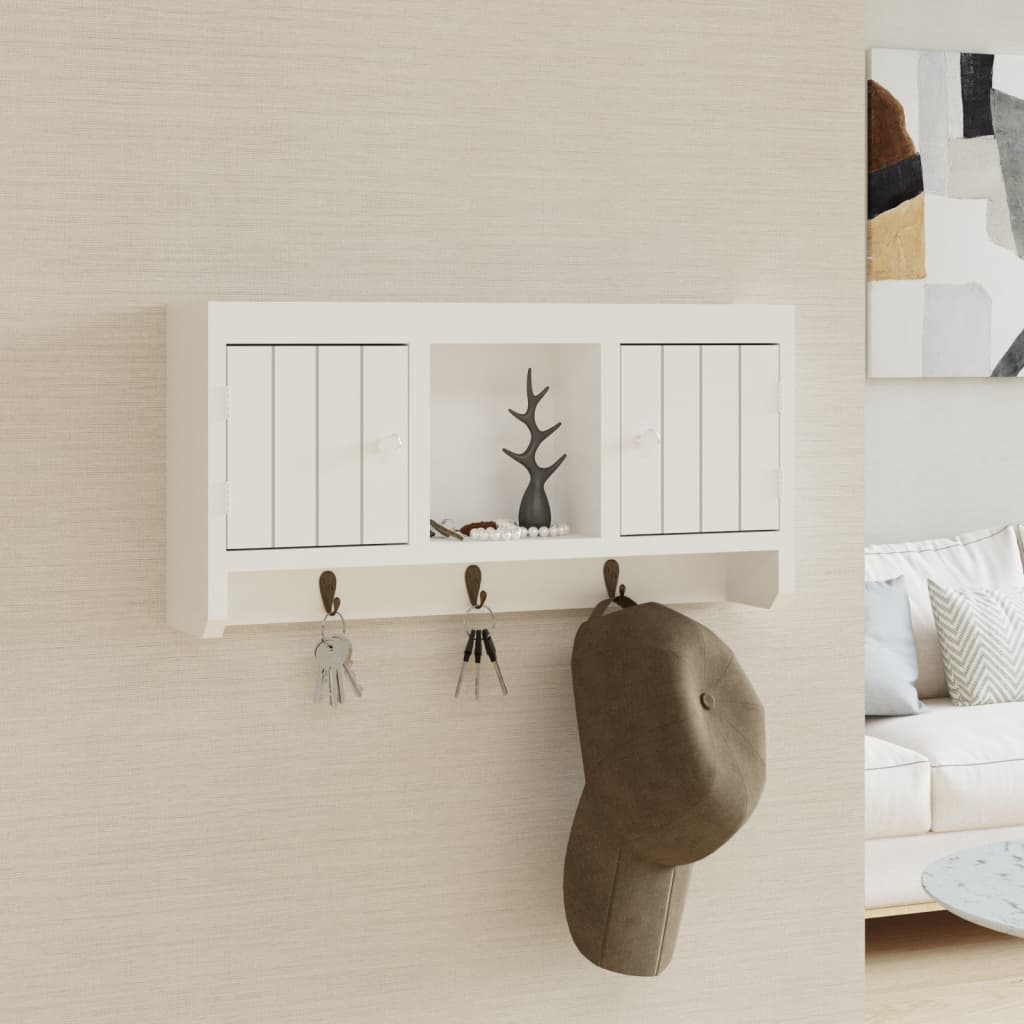 Maison Exclusive Armario para llaves blanco contrachapada y acero 40x8,5x20  cm