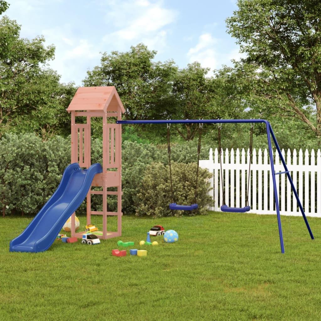 Set Da Gioco Esterno In Legno Massello Di Douglas – Torre Con Scivolo E Sabbiera, Altezza 118 Cm, Per Bambini 3-8 Anni (max 45 Kg)