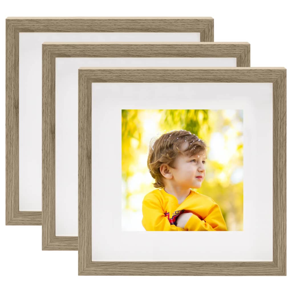 Maison Exclusive - Set Cornici Foto 3D 3 pz Naturale 28x28 cm per Foto  20x20 cm