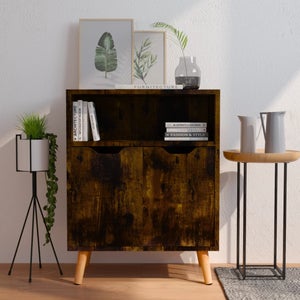 VASAGLE Mobiletto Cucina, Credenza con Ante e Finestre in Vetro