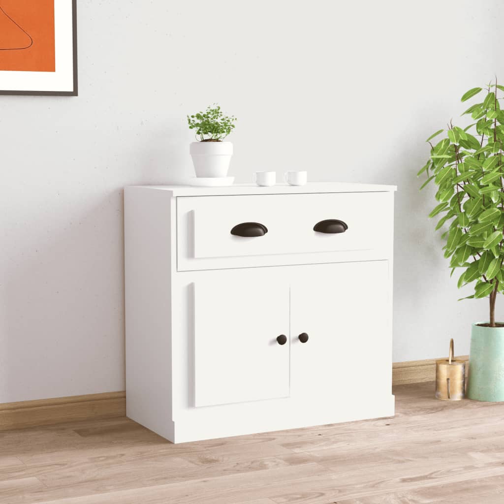 2 pz Credenze，Madia per salotto，Buffet da cucina Moderna Bianco Lucido  60x30x70 cm in Legno