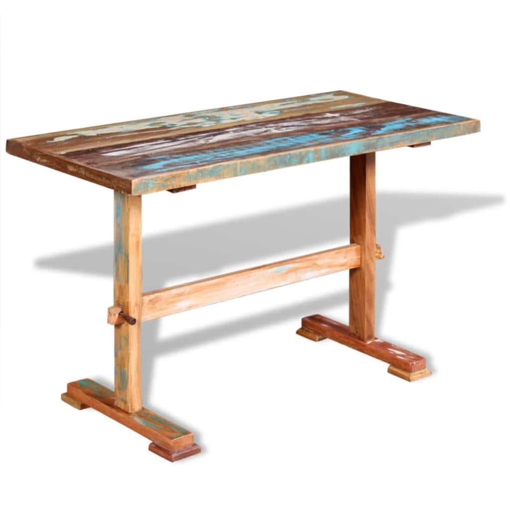 Set Tavolo E 2 Sedie Per Piccoli Spazi - Design Retrò Industriale, Con Portabottiglie, Legno E Metallo