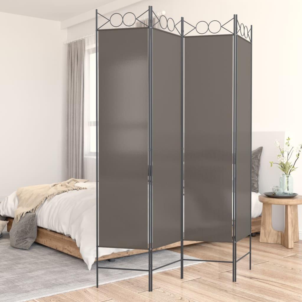 VidaXL Divisorio A 6 Pannelli In Tessuto, Colore Antracite, 240x200 Cm – Paravento Pieghevole Per Separare Stanze, Bloccare La Luce O Come Sfondo