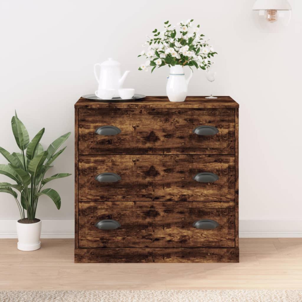 Credenza in legno multistrato - Credenza Rovere Fumo 70x35,5x67,5 cm in