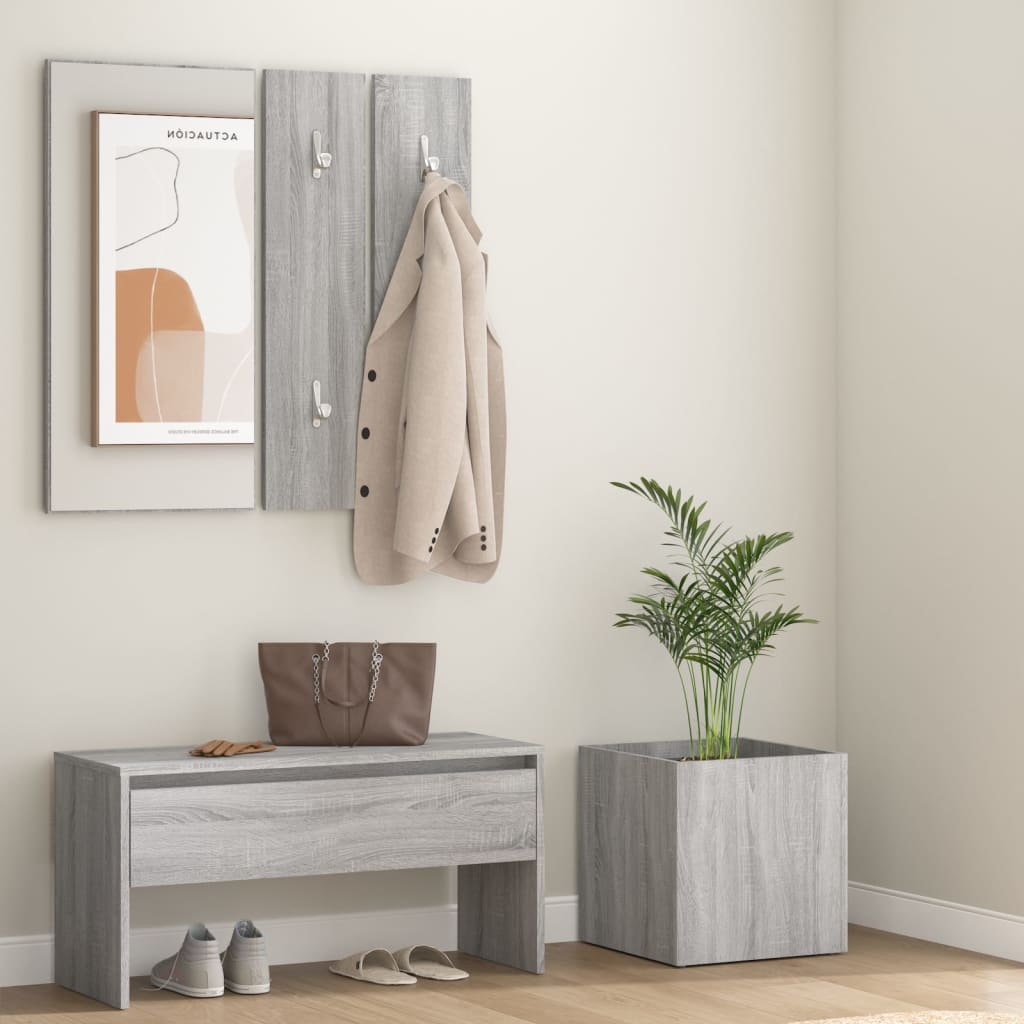 Maison Exclusive - Set de muebles de recibidor madera contrachapada gris  Sonoma