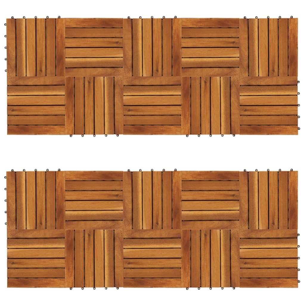 Pavimento In Legno Di Acacia Per Esterni - Piastrelle Da 30x30 Cm, Facili Da Montare, Ideali Per Terrazzi, Balconi E Giardini