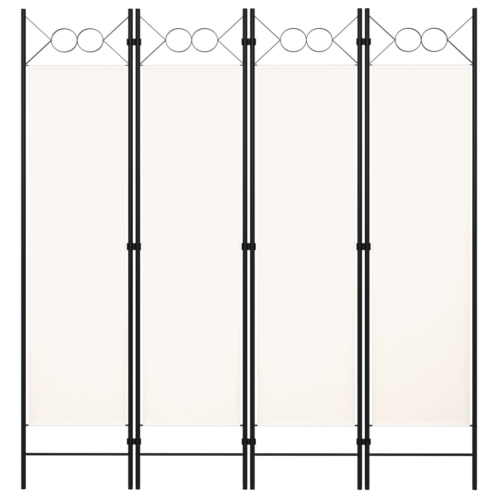 Paravento/Separè per Interni/Balcone, 171 x 200 cm (AxL) Divisorio a 4  Pannelli per Camera da Letto/Studio Medico - Struttura Pieghevole - Bianco