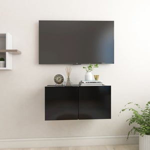 Mobili Porta TV Sospesi 2 pz Bianco Lucido 60x30x30cm